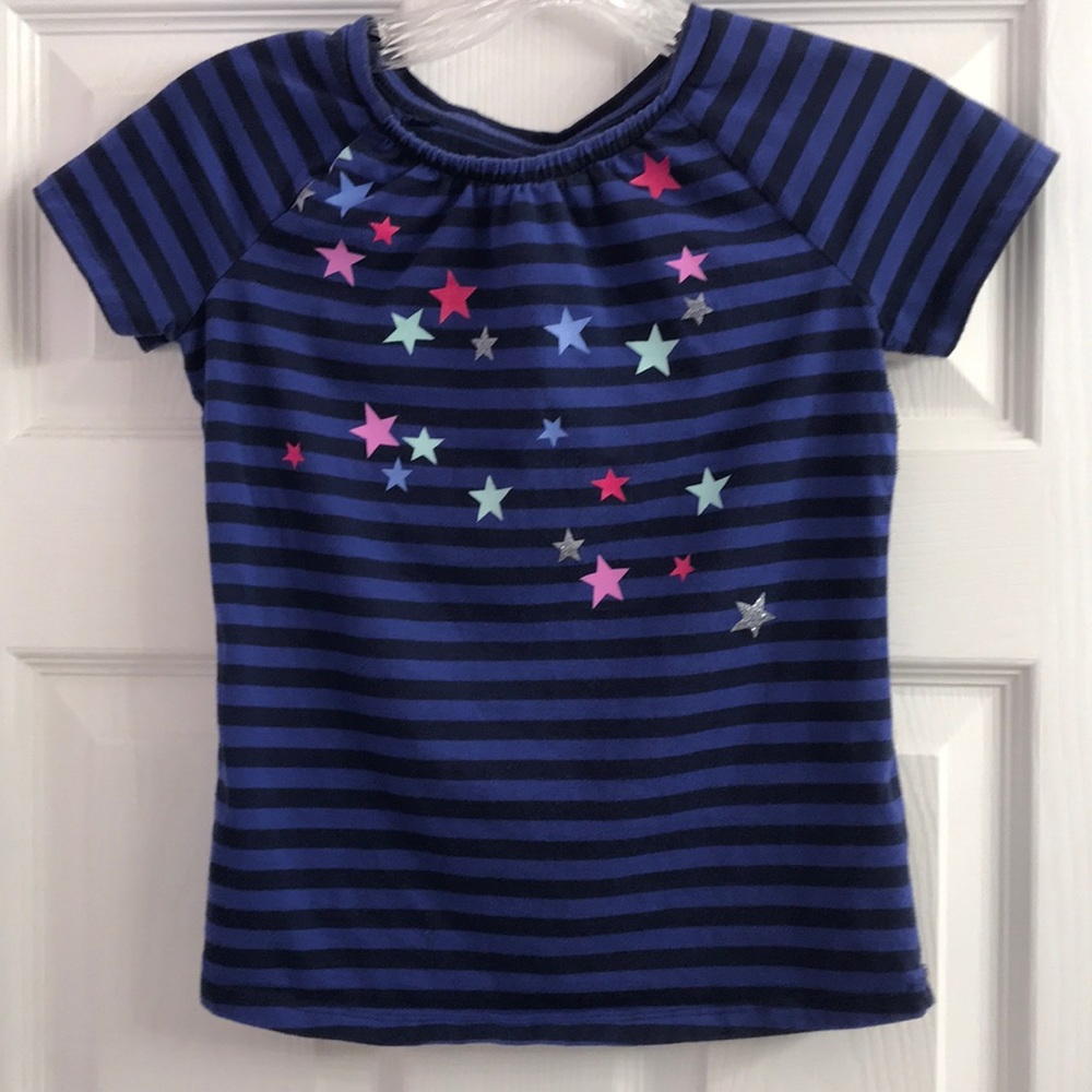 Circo Girls Purple & Black Star Striped Shirt M